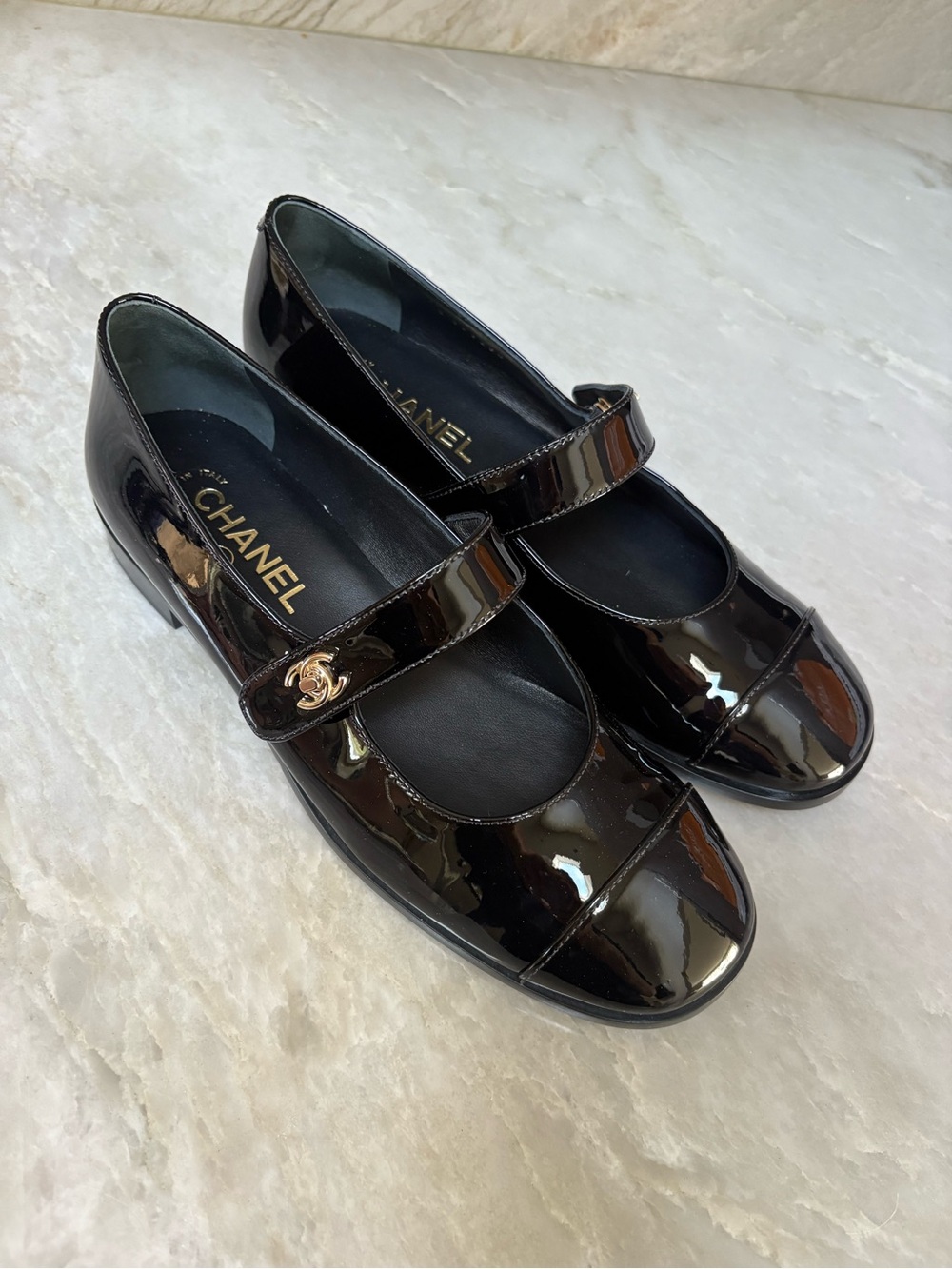CHANEL mary jane ballet flats sz 40 new
